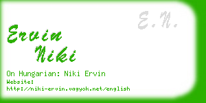 ervin niki business card